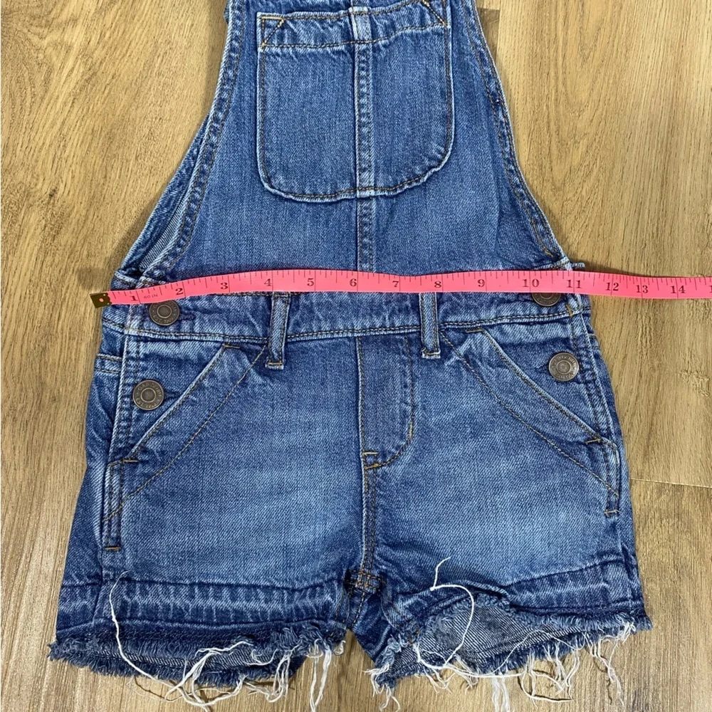 GAP Classic Blue Toddler Overalls shorts raw hem size XS